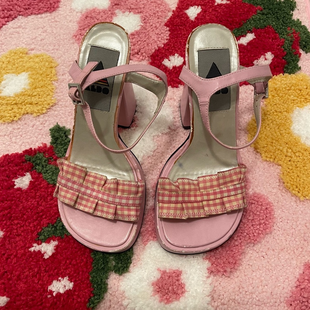Vintage Deadstock Aldo Gingham Block Heels